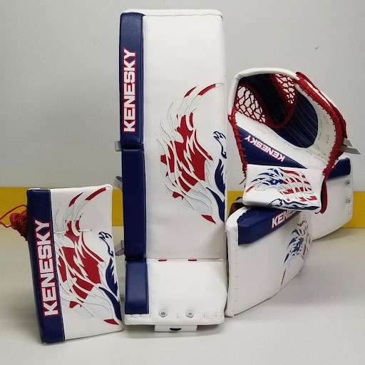 Hockey Goalie Equipment with Custom Graphics 3