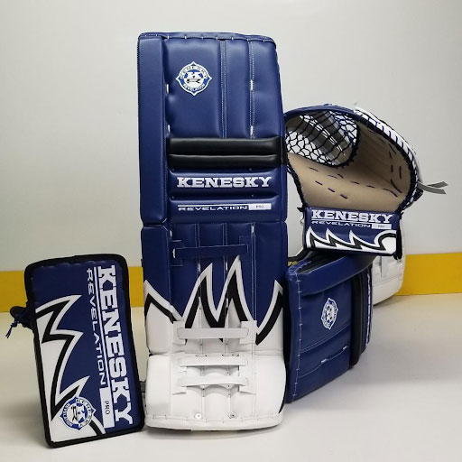 Hockey Goalie Equipment with Custom Graphics 4