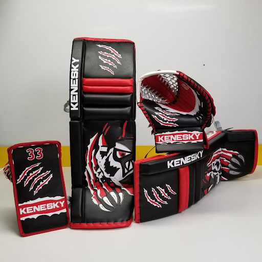 Hockey Goalie Equipment with Custom Graphics 6