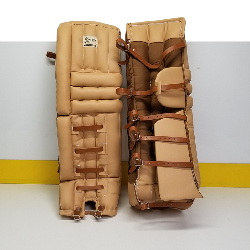 New goalie pads made in the 1960s/1970s vintage style. Awesome.